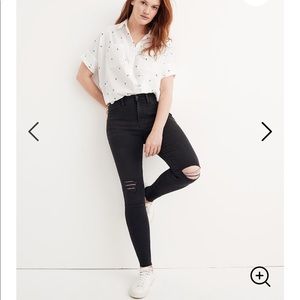 Madewell 9” Midrise Skinny Jeans in Black Sea